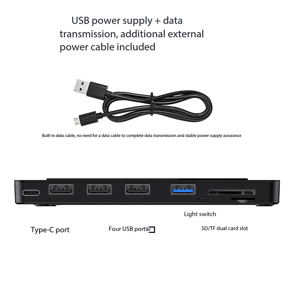 7-in-1 External Optical Drive with Colored Lights