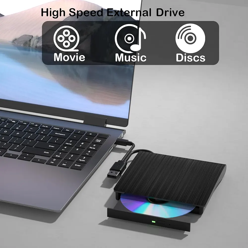 External DVD Drive for Laptops, USB Portable