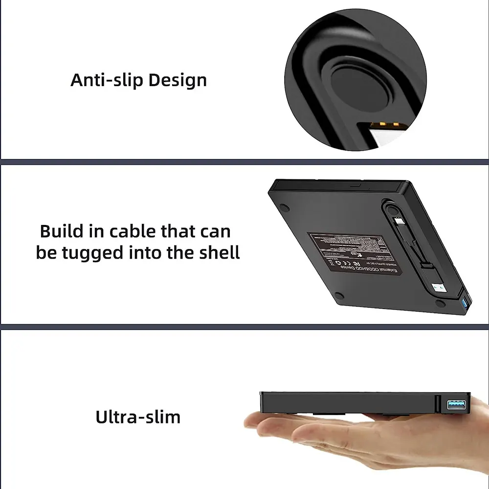 LEIAS DVD Burner / Optical Drive with USB/Type-C Dual Interface